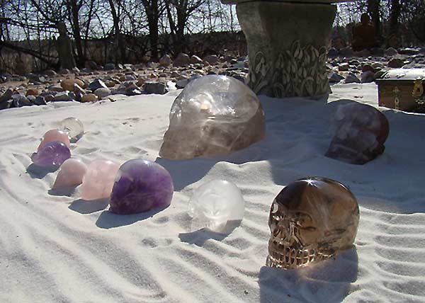 Crystal Skulls held by the Crystal Skull Explorers at a Labrynth in Wisconsin